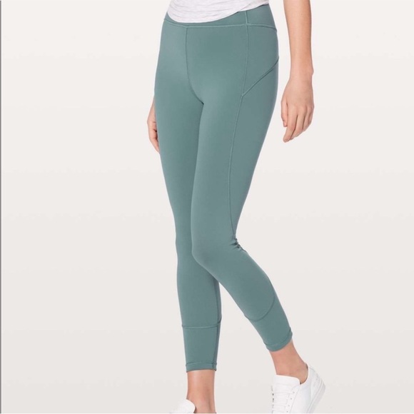 Lululemon In Movement High Rise Leggings Mystic Green Size 6 B9 - Picture 1 of 8